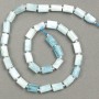Aquamarin-Naturstein-Perlen, facettiert, 10×6 mm, auf Schnur, Länge ca. 40 cm (+/-) (mit Seed-Beads 3×2 mm)