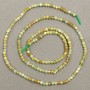 Naturstein Chrysoprase, facettierte Perlen auf einer Schnur, Durchmesser ca. 2 mm, Länge ca. 40 cm