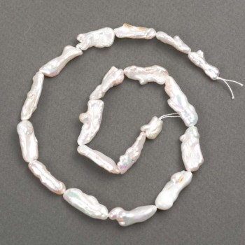 Barockperlen mit Benzin-Ton, Ø ca. 7–9×10–23 mm, Länge ca. 38 cm