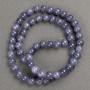 Amethyst-Perlen (Acryl) auf Faden, glatte Kugeln, Durchmesser 6,5 mm, Länge 40 cm