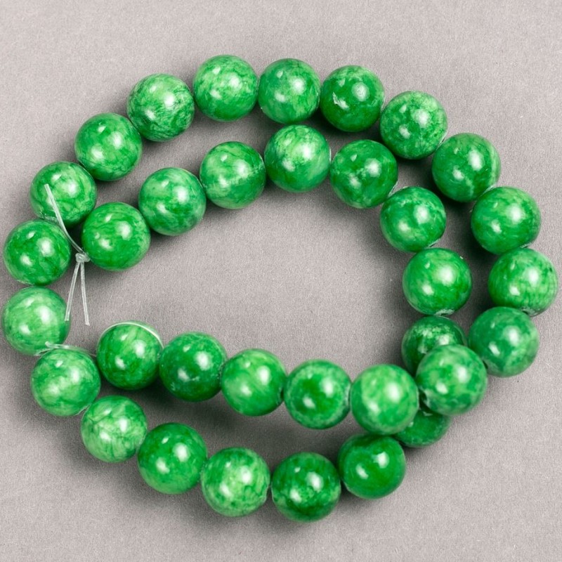 Acryl-Jade-Perlen, 12,5 mm, auf Schnur, glatte Kugeln