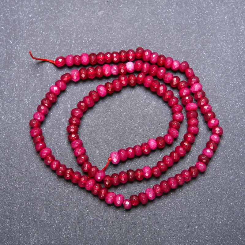 Turmalin (künstlich) facettierte Rondell-Perlen, Durchmesser 4 × 3 mm, Schnurlänge 38 cm