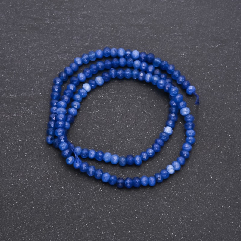 Lazurit-Perlen (künstlich) facettierte Rondellen, Ø 4 × 3 mm, Länge 38 cm
