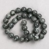 Schwarze Labradorit-Perlen auf Schnur, glatte Kugeln, Durchmesser 12,5 mm, Länge ca. 38 cm