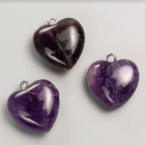 Herz-Anhänger aus Amethyst, Durchmesser 27×25×9 mm+