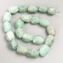 Amazonit-Nuggets auf Schnur, facettierte Perlen, Durchmesser ca. 15 × 20 mm, Länge ca. 37 cm