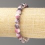 Armband rosa-grau-weiße ozeanische Jade (künstliches Acryl), Durchmesser ca. 8 mm, Länge ca. 18 cm, glatte Kugeln auf elastischer Schnur
