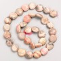 Rhodochrosit-Natursteinperlen auf Schnur, trommelgeschliffen, Durchmesser 11×15 mm ±, Länge 40 cm+