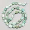 Perlen Amazonit mit Larimar, getrommelt auf Faden, Durchmesser 10-12×8 mm+-, Länge 40 cm+-