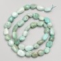Perlen Amazonit mit Larimar, getrommelt auf Faden, Durchmesser 10-12×8 mm+-, Länge 40 cm+-