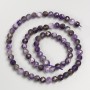 Amethyst-Perlen aus natürlichem Stein, facettierte Kugeln auf Schnur, Durchmesser ca. 5,5 mm, Länge ca. 40 cm
