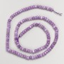 Kunst-Amethyst Rondell-Perlen (künstlich), facettiert, auf Faden, Ø 4 x 2,5 mm, Länge ca. 37 cm ±