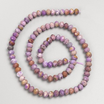 Perlen aus Phosphosiderit, facettierte Rondellperlen auf Schnur, Durchmesser ca. 5×3,5 mm, Länge ca. 39 cm