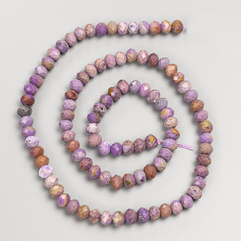 Perlen aus Phosphosiderit, facettierte Rondellperlen auf Schnur, Durchmesser ca. 5×3,5 mm, Länge ca. 39 cm