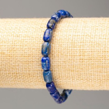 Armband aus Lapislazuli auf Elastikband, 9×6 mm, Länge 18 cm+