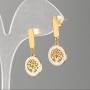 Ohrstecker Xuping Vergoldung – Baum-Design mit weißen Strasssteinen, Durchmesser 12 mm, Länge 2,8 cm+