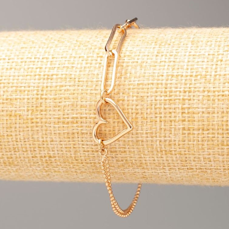 Armband Xuping 18K-Vergoldung «Herz» Länge 17–20 cm, Dicke 5 mm+