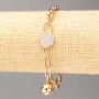 Xuping Armband Vergoldung 18K – Länge 20 cm, Gliederdicke ca. 6 mm bzw. 5 mm – mit weißen Strasssteinen
