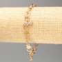 Armband Xuping Vergoldung 18K, Länge 19 cm, Dicke ca. 5 mm, mit weißen Strasssteinen