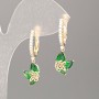 Ohrringe Xuping – Vergoldung 18K – Grüner Stein, weiße Strasssteine 30×10 mm