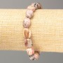 Armband aus Rhodonit Naturstein – getrommelte Kugeln, Durchmesser ca. 12 × 8 mm, Länge 18 cm