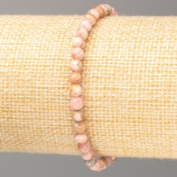 Armband aus Rhodochrosit, glatte Kugeln, Durchmesser ca. 4–5 mm, Länge 18 cm