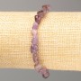 Armband aus natürlichem Amethyst, trommelgeschliffene Perlen, Durchmesser 8 x 5 mm, Länge 18 cm ±