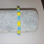 Armband „Ukraine“ aus tschechischem Kristall, mit facettierten Rondellen, auf elastischem Band, Durchmesser 6×4 mm ±, Durchmesser 3×2 mm ±, Länge 18 cm ±