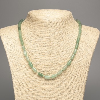 Halskette aus natürlichem Nephrit-Jade, glatte zylindrische Perlen, Durchmesser 10 × 6 mm, Länge ±50 cm