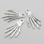 Schmuckzubehör Anhänger „Skelett-Hand“ 35×18 mm, Verpackung: 9 Stück, ca. 20 g