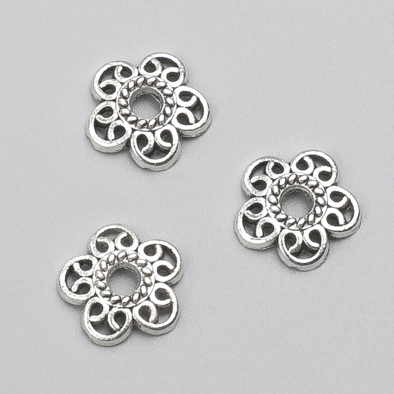 Endkappe aus Metall, silberfarbig, Durchmesser ca. 12 x 2 mm, Verpackung ca. 20 g, 52 Stück (±)