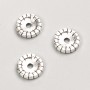 Perleinsatz mit silbernem Schimmer, Durchmesser 10×2 mm, Verpackung 20 g, 27 Stück ±, Metallfarbe Silber