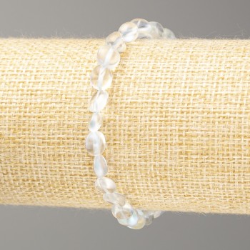 Armband aus Opalglas 'Chamäleon' – elastisches Gummiband, Durchmesser 8×6 mm, Länge 18 cm