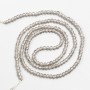 Kleine Spinell-Perlen (synthetisch) graue facettierte Kugeln, Durchmesser ca. 2 mm, auf Faden, Länge 37 cm