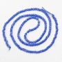 Kleine Spinellperlen (synthetisch) ultramarinblau, facettierte Kugeln, Durchmesser ca. 2 mm, auf Schnur, Länge ca. 37 cm