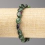 Armband aus Zoisit, facettierte Kugeln, Ø ca. 10 × 10 mm, elastisches Band, Länge ca. 18 cm