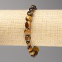 Armband aus Tigerauge, facettierte Kugeln, Durchmesser ca. 8 x 8 mm, auf Elastikband, Länge ca. 18 cm