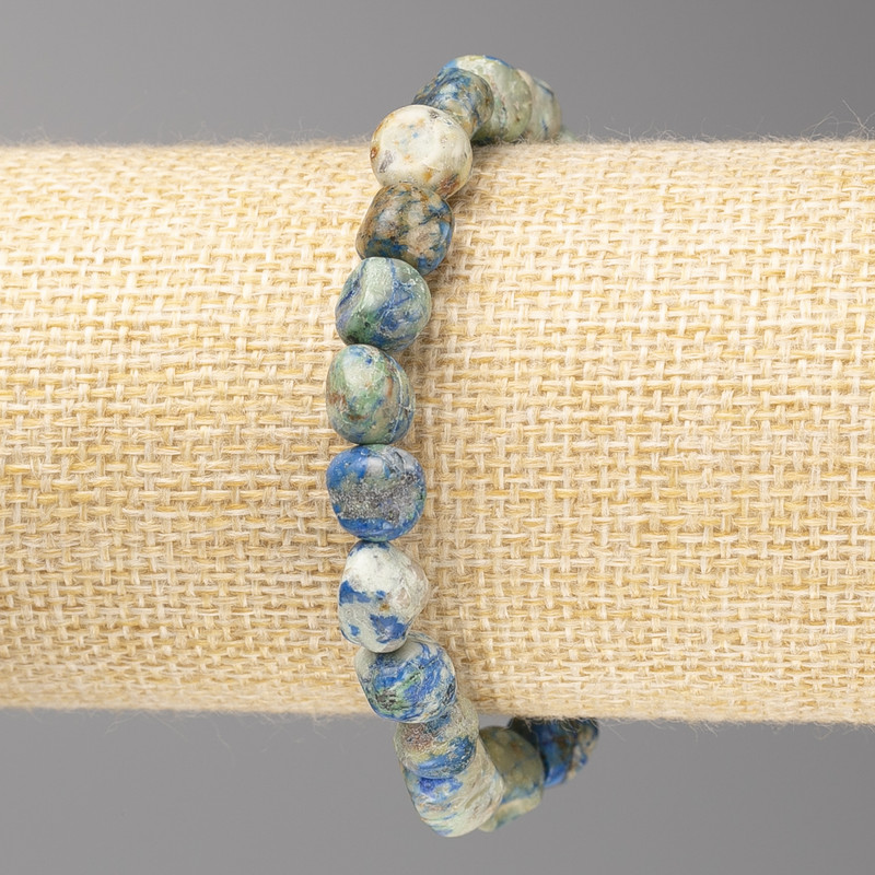 Sodalit-Armband – facettierte Perlen, Durchmesser ca. 10 x 10 mm, auf elastischem Gummiband, Länge ca. 18 cm
