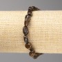 Bronzit-Armband, facettierte Kugeln Ø ca. 7×7 mm, auf Elastikband, Länge ca. 18 cm
