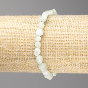 Armband aus Larimar-Naturstein Rondellperlen, Durchmesser ca. 7 x 6 mm, Länge ca. 18 cm (Stretch)