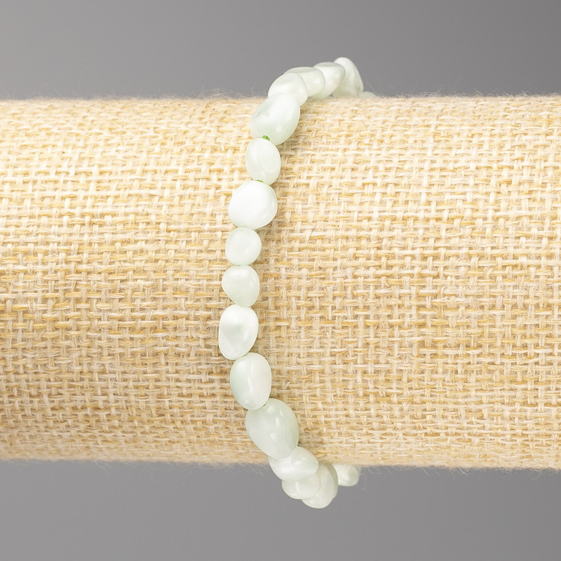 Armband aus Larimar-Naturstein Rondellperlen, Durchmesser ca. 7 x 6 mm, Länge ca. 18 cm (Stretch)