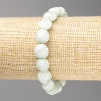 Armband aus Larimar, facettierte Perlen, Durchmesser 10 × 10 mm, auf Elastikband, Länge ca. 18 cm