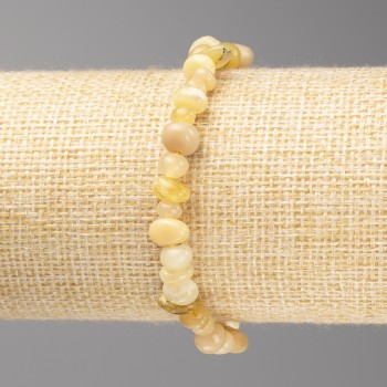 Armband aus gelbem Jadeit, facettierte Perlen, Durchmesser 8×4 mm ±, auf Elastikband, Länge 18 cm+