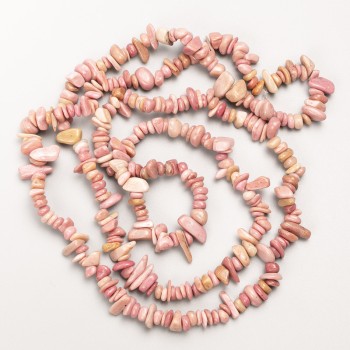 Rhodochrosit-Naturstein-Nugget-Perlen auf Schnur, Durchmesser 8 × 3 mm, Länge ca. 84 cm
