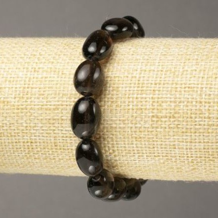 Armband Rauchquarz aus Naturstein, facettiert, Ø 13×10 mm ±, Länge ca. 18 cm