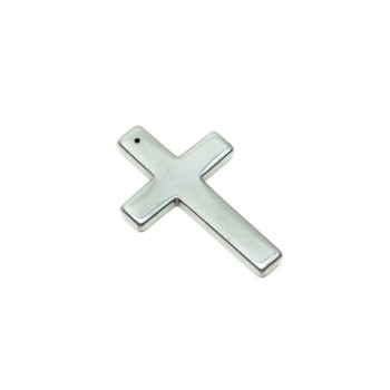 Anhänger 'Kreuz' aus Hämatit, Durchmesser 32×50, 5×4 mm+