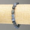 Kyanit-Naturstein Rondellen, glatt geschliffen, Durchmesser 10 x 12 mm, Länge 18 cm (Stretch-Armband)