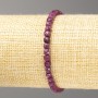 Armband aus natürlichem Rubin, facettierte Würfelperlen, Durchmesser ca. 4 mm, Länge 18 cm (Stretch)