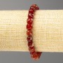 Armband aus Karneol, Naturstein, facettierte Würfel, Durchmesser ca. 7 mm, Länge 18 cm (Elastikband)