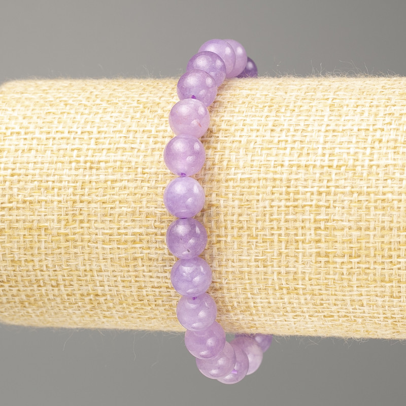 Armband Amethyst (künstlicher getönter Quarz) glatte Kugeln, Durchmesser ca. 8 mm, Länge ca. 18 cm (Stretch)